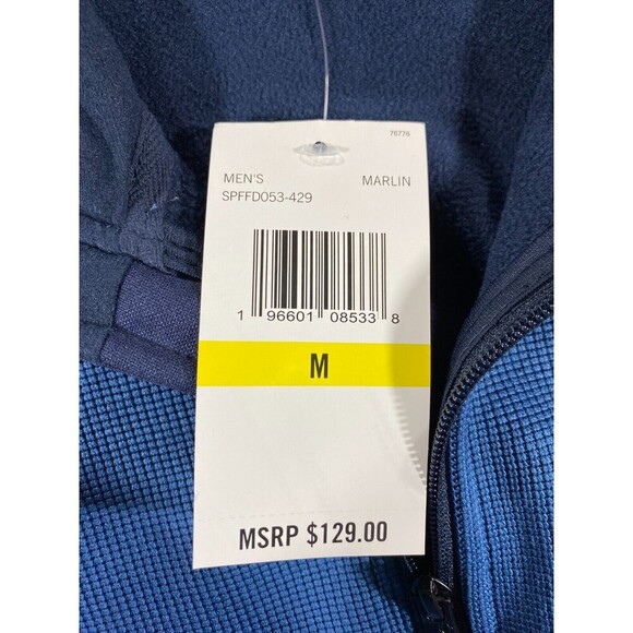 Spyder Jacket Mens Medium Blue Full Zip Long Sleeve Sweater Coat Marlin Fleece - Picture 11 of 16